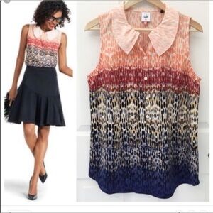 CAbi Love sleeveless blouse with Peter Pan collar Size Small